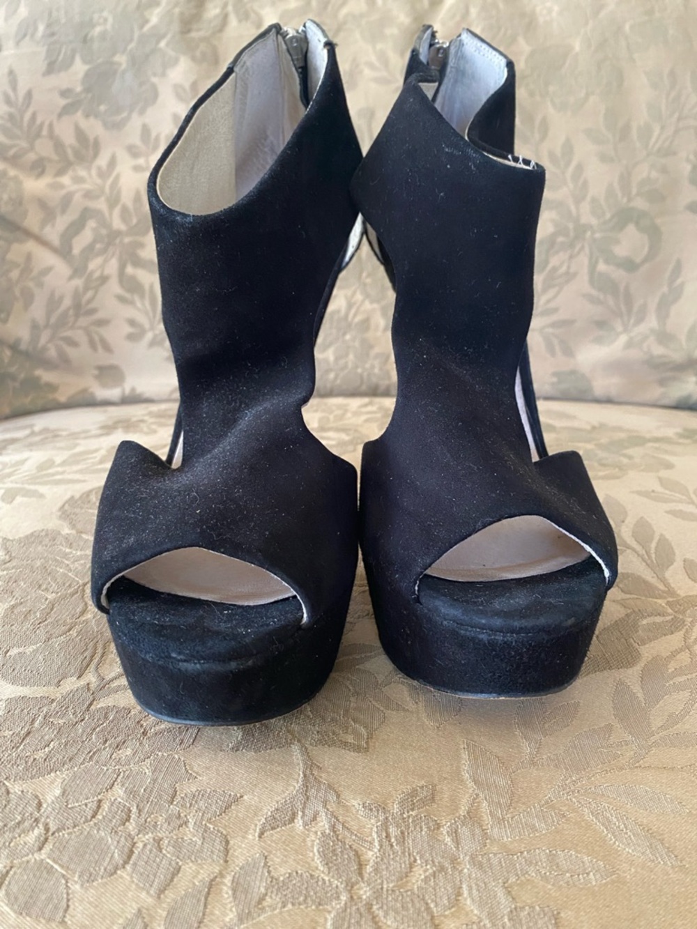 Michael Michael Kors Black Suede Platform Stiletto Open Toe Back Size 8.5M - Picture 7 of 7